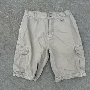 Bugle Boy Y2K Khaki Zip-Off Cargo Jean Shorts Size 34